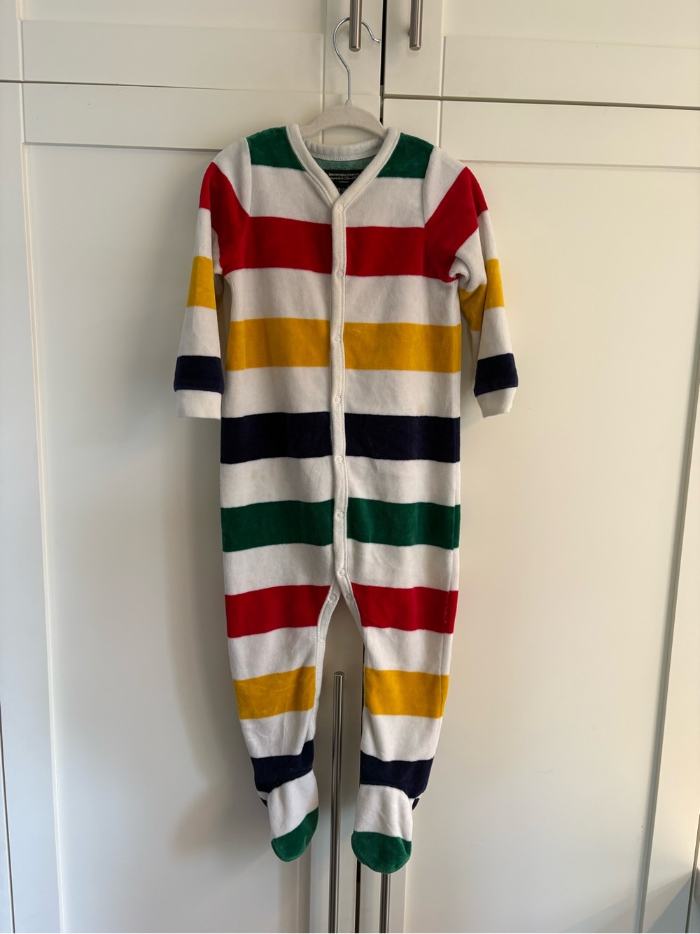 Hudson's Bay Company striped footed fleece sleeper 18-24 months Multi Stripe